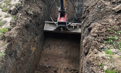 Wykop pod przyłącz kanalizacji